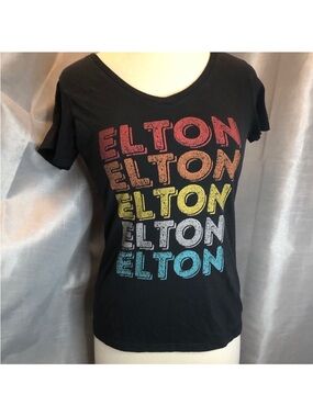 BUNDLE FOR CHAT WHENEVER Elton Graphic Scoop Neck Tee - Black Multi